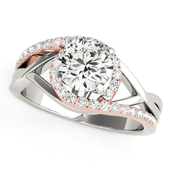 14k White And Rose Gold Bypass Diamond Engagement Ring (1 1/4 cttw) - Premium Rings - Just $7763.99! Shop now at Pulse Designer Fashion