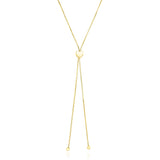 14k Yellow Gold Adjustable Heart Style Lariat Necklace - Premium Necklaces - Just $742.99! Shop now at Pulse Designer Fashion