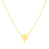 14K Yellow Gold Necklace with Cactus - Premium Necklaces - Just $397.99! Shop now at Pulse Designer Fashion