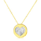 14k Yellow Gold Necklace with Heart in Mother of Pearl - Premium Necklaces - Just $406.99! Shop now at Pulse Designer Fashion