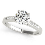 14k White Gold Single Row Diamond Engagement Ring (1 cttw) - Premium Rings - Just $6637.99! Shop now at Pulse Designer Fashion