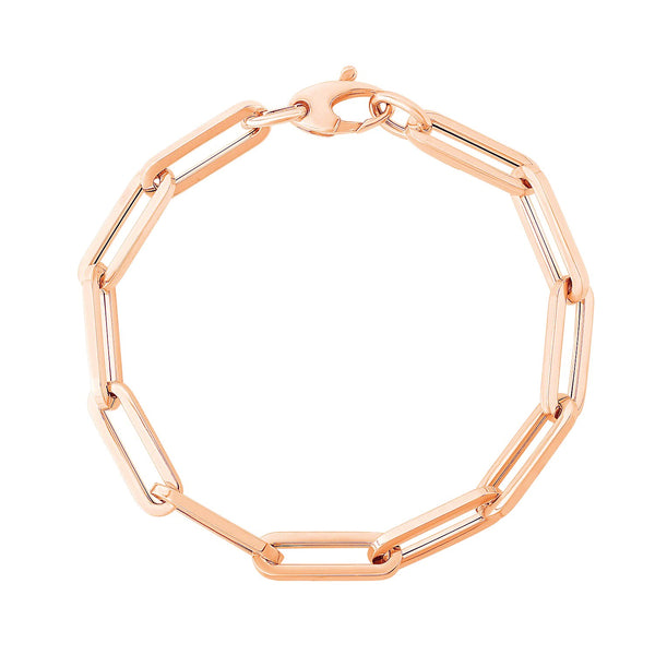 14K Rose Gold Extra Wide Paperclip Chain Bracelet - Premium Bracelets - Just $751.99! Shop now at Pulse Designer Fashion