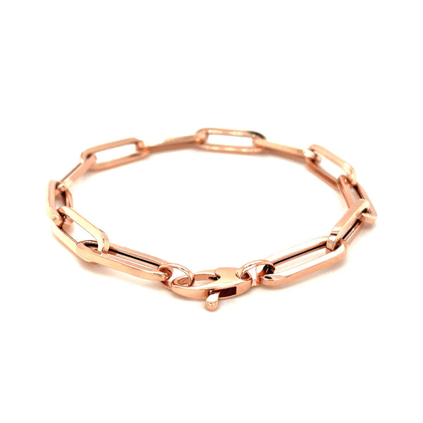 14K Rose Gold Extra Wide Paperclip Chain Bracelet - Premium Bracelets - Just $751.99! Shop now at Pulse Designer Fashion