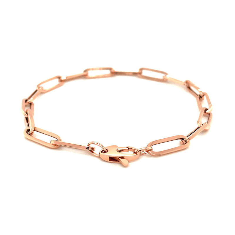 14K Rose Gold Extra Wide Paperclip Chain Bracelet - Premium Bracelets - Just $751.99! Shop now at Pulse Designer Fashion