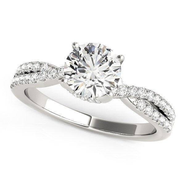 14k White Gold Fancy Prong Split Shank Diamond Engagement Ring (1 1/4 cttw) - Premium Rings - Just $7315.99! Shop now at Pulse Designer Fashion