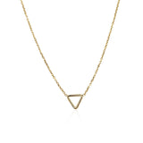 14k Yellow Gold Necklace with Petite Open Triangle Pendant - Premium Necklaces - Just $303.99! Shop now at Pulse Designer Fashion