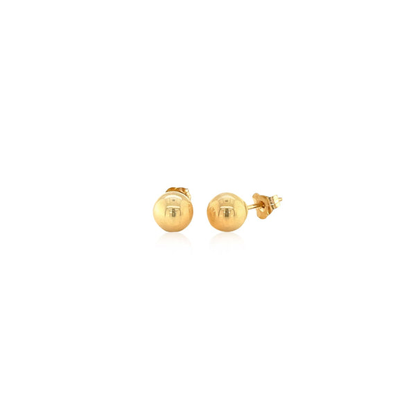 14k Yellow Gold Round Stud Earrings (6.0 mm) - Premium Earrings - Just $116.99! Shop now at Pulse Designer Fashion