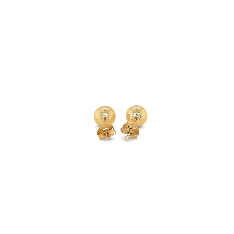 14k Yellow Gold Round Stud Earrings (6.0 mm) - Premium Earrings - Just $116.99! Shop now at Pulse Designer Fashion