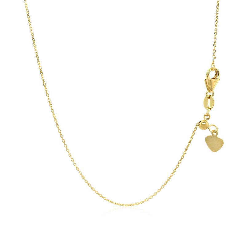 Adjustable Cable Chain in 14k Yellow Gold (1.0mm) - Premium Chains - Just $323.99! Shop now at Pulse Designer Fashion