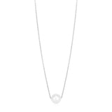 14k White Gold Pearl Solitaire Necklace - Premium Necklaces - Just $372.99! Shop now at Pulse Designer Fashion