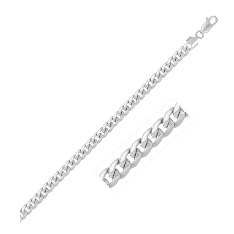 5.5mm 14k White Gold Miami Cuban Semi Solid Bracelet - Premium Bracelets - Just $1591.99! Shop now at Pulse Designer Fashion