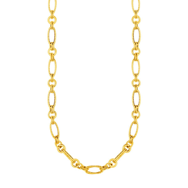 14k Yellow Gold Twisted and Polished Link Necklace - Premium Necklaces - Just $1680.99! Shop now at Pulse Designer Fashion