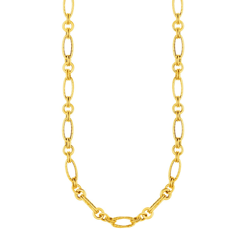 14k Yellow Gold Twisted and Polished Link Necklace - Premium Necklaces - Just $1680.99! Shop now at Pulse Designer Fashion