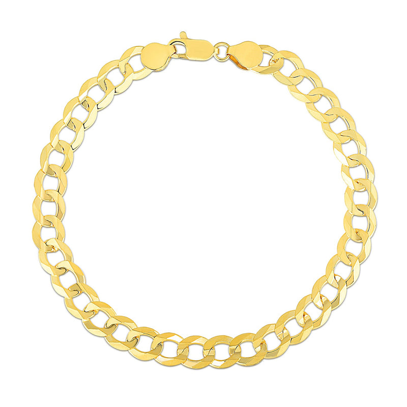 7.0mm 10k Yellow Gold Curb Bracelet - Premium Bracelets - Just $1187.99! Shop now at Pulse Designer Fashion