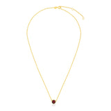 14k Yellow Gold 17 inch Necklace with Round Garnet - Premium Necklaces - Just $420.99! Shop now at Pulse Designer Fashion