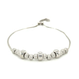 Adjustable Matte and Textured Bead Bracelet in Sterling Silver - Premium Bracelets - Just $56.99! Shop now at Pulse Designer Fashion