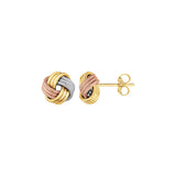 Love Knot Post Earrings in 14k Tri Color Gold - Premium Earrings - Just $279.99! Shop now at Pulse Designer Fashion