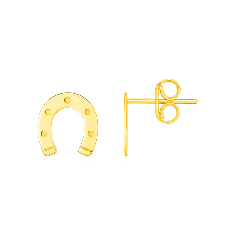 14K Yellow Gold Horseshoe Earrings - Premium Earrings - Just $165.99! Shop now at Pulse Designer Fashion