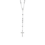 Rosary Chain and Large Bead Necklace in Sterling Silver - Premium Necklaces - Just $212.99! Shop now at Pulse Designer Fashion