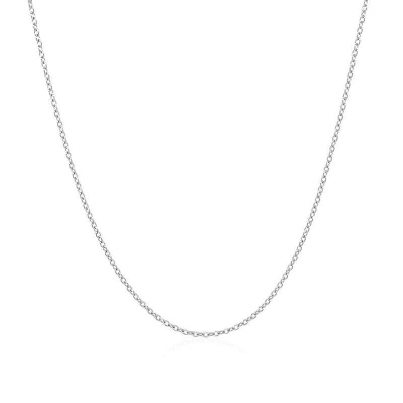 14k White Gold Oval Cable Link Chain 0.7mm - Premium Chains - Just $202.99! Shop now at Pulse Designer Fashion