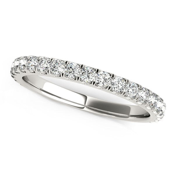 14k White Gold Round Pave Setting Diamond Wedding Band (3/8 cttw) - Premium Rings - Just $1587.99! Shop now at Pulse Designer Fashion