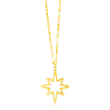 14k Yellow Gold Necklace with North Star Pendant - Premium Necklaces - Just $327.99! Shop now at Pulse Designer Fashion