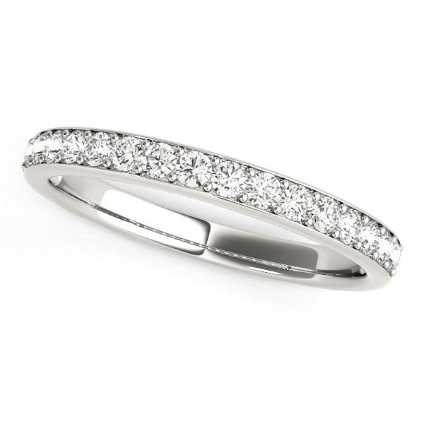 14k White Gold Prong Set Wedding Band with Diamonds (1/3 cttw) - Premium Rings - Just $1485.99! Shop now at Pulse Designer Fashion