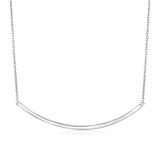 Sterling Silver Polished Curved Bar Necklace - Premium Necklaces - Just $49.99! Shop now at Pulse Designer Fashion