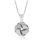 Sterling Silver Pendant with a Ridge Textured Love Knot Design - Premium Pendants - Just $70.99! Shop now at Pulse Designer Fashion