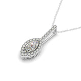 Marquis Shape Diamond Halo Pendant in 14k White Gold (2/3 cttw) - Premium Necklaces - Just $5700.99! Shop now at Pulse Designer Fashion