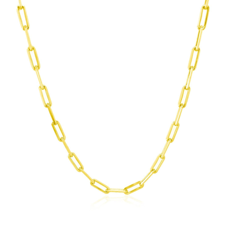 14K Yellow Gold Paperclip Chain (2.5mm) - Premium Chains - Just $685.99! Shop now at Pulse Designer Fashion