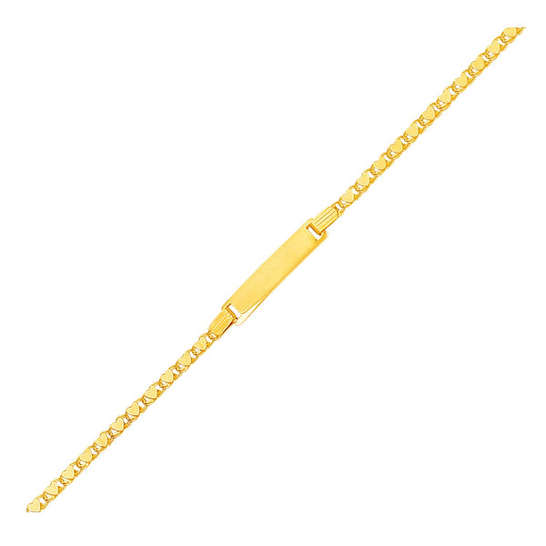 14k Yellow Gold Childrens Heart Link ID Bracelet - Premium Bracelets - Just $555.99! Shop now at Pulse Designer Fashion