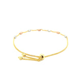 14k Tri-Color Gold Textured Oval Station Lariat Style Bracelet - Premium Bracelets - Just $427.99! Shop now at Pulse Designer Fashion