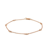 14k Rose Gold 7 inch Bracelet with Diamond Stations - Premium Bracelets - Just $1414.99! Shop now at Pulse Designer Fashion