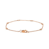 14k Rose Gold 7 inch Bracelet with Diamond Stations - Premium Bracelets - Just $1414.99! Shop now at Pulse Designer Fashion