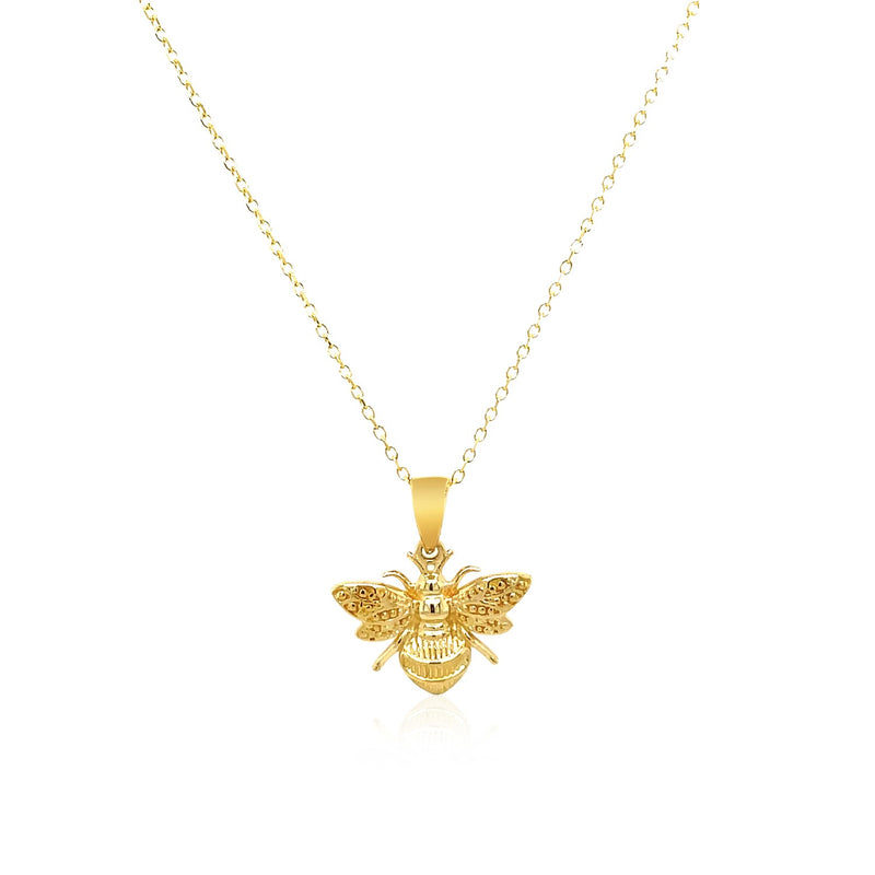 14K Yellow Gold Bee Necklace - Premium Necklaces - Just $368.99! Shop now at Pulse Designer Fashion