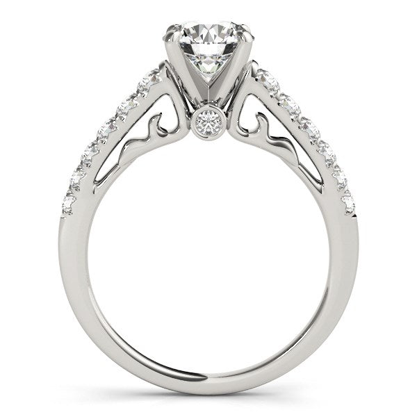 14k White Gold Scalloped Single Row Band Diamond Engagement Ring (1 3/8 cttw) - Premium Rings - Just $7303.99! Shop now at Pulse Designer Fashion