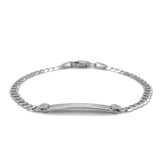 14k White Gold Curb Link Chain Polished Children's ID Bracelet - Premium Bracelets - Just $493.99! Shop now at Pulse Designer Fashion