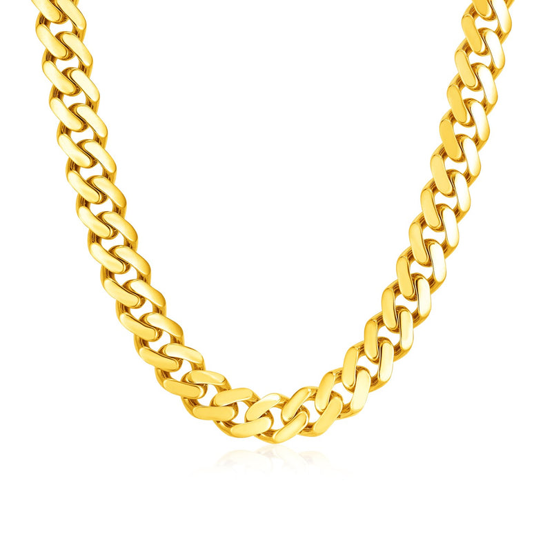 14k Yellow Gold Polished Miami Cuban Chain Necklace - Premium Necklaces - Just $6303.99! Shop now at Pulse Designer Fashion