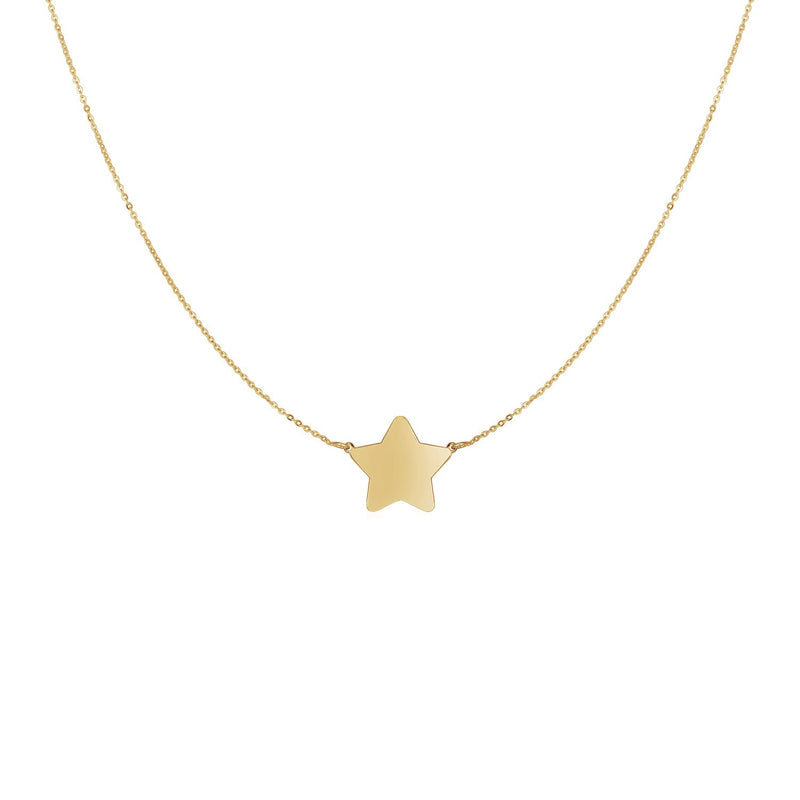 14k Yellow Gold Necklace with Five Pointed Star - Premium Necklaces - Just $250.99! Shop now at Pulse Designer Fashion