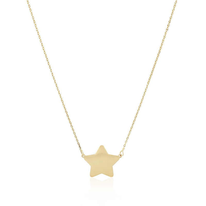 14k Yellow Gold Necklace with Five Pointed Star - Premium Necklaces - Just $250.99! Shop now at Pulse Designer Fashion