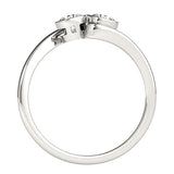 14k White Gold Bezel Set Curved Band Two Stone Diamond Ring (1/2 cttw) - Premium Rings - Just $1941.99! Shop now at Pulse Designer Fashion