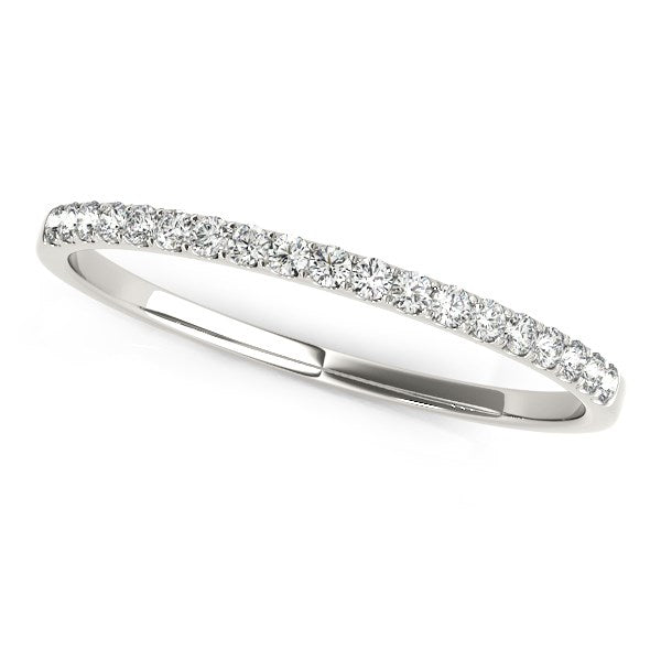 14k White Gold Pave Setting Diamond Wedding Ring (1/8 cttw) - Premium Rings - Just $856.99! Shop now at Pulse Designer Fashion