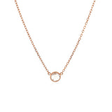 14k Rose Gold 17 inch Necklace with Round White Topaz - Premium Necklaces - Just $431.99! Shop now at Pulse Designer Fashion