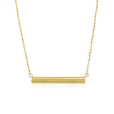 14k Yellow Gold Chain Necklace with a Shiny Flat Bar - Premium Necklaces - Just $433.99! Shop now at Pulse Designer Fashion