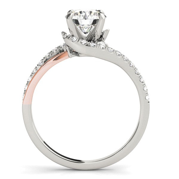 14k White And Rose Gold Bypass Shank Diamond Engagement Ring (1 1/3 cttw) - Premium Rings - Just $7089.99! Shop now at Pulse Designer Fashion