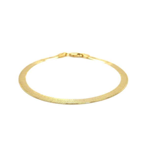 4.0mm 14k Yellow Gold Super Flex Herringbone Bracelet - Premium Bracelets - Just $494.99! Shop now at Pulse Designer Fashion