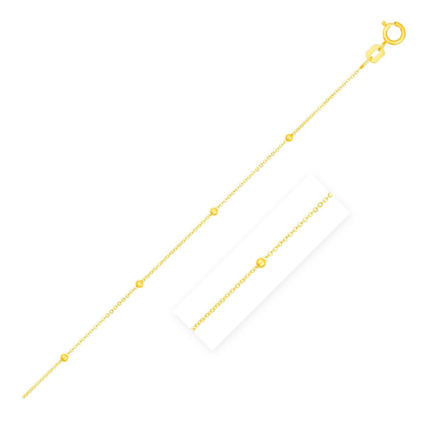 Bead Links Saturn Chain in 14k Yellow Gold (3.5mm) - Premium Chains - Just $205.99! Shop now at Pulse Designer Fashion