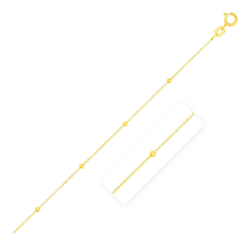 Bead Links Saturn Chain in 14k Yellow Gold (3.5mm) - Premium Chains - Just $205.99! Shop now at Pulse Designer Fashion