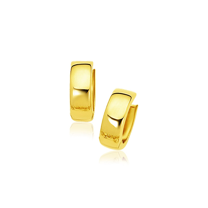 14k Yellow Gold Snuggable Hoop Earrings - Premium Earrings - Just $362.99! Shop now at Pulse Designer Fashion